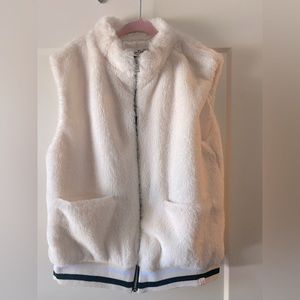 Girls size 8 Super Soft Furry Vest -  bright off white